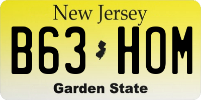 NJ license plate B63HOM