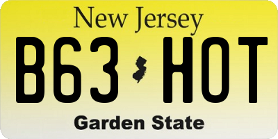 NJ license plate B63HOT