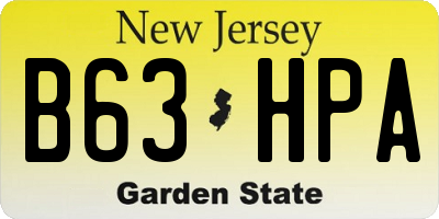 NJ license plate B63HPA