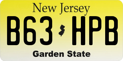 NJ license plate B63HPB