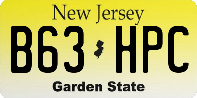 NJ license plate B63HPC