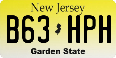 NJ license plate B63HPH