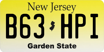 NJ license plate B63HPI