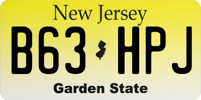 NJ license plate B63HPJ
