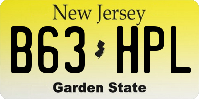 NJ license plate B63HPL