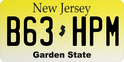 NJ license plate B63HPM