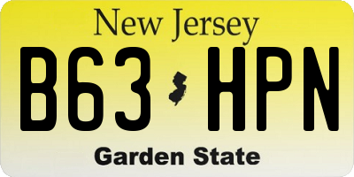 NJ license plate B63HPN