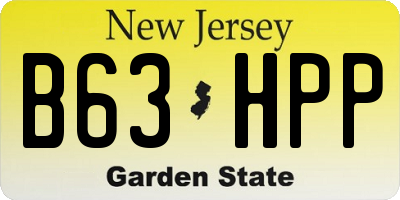 NJ license plate B63HPP