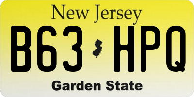 NJ license plate B63HPQ