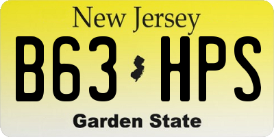 NJ license plate B63HPS