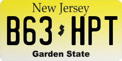 NJ license plate B63HPT
