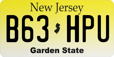 NJ license plate B63HPU