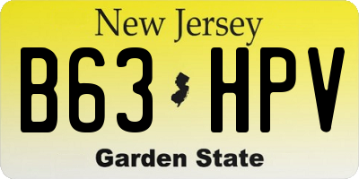 NJ license plate B63HPV