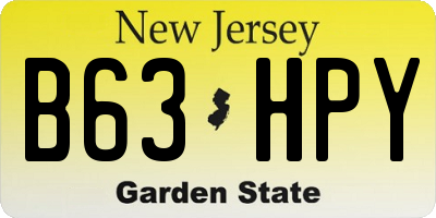 NJ license plate B63HPY