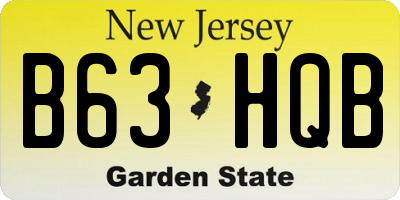 NJ license plate B63HQB