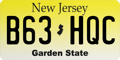 NJ license plate B63HQC