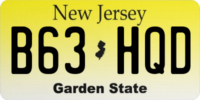 NJ license plate B63HQD