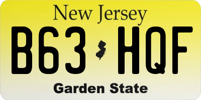 NJ license plate B63HQF