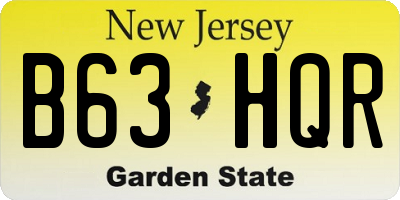 NJ license plate B63HQR