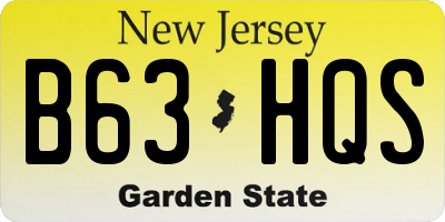 NJ license plate B63HQS