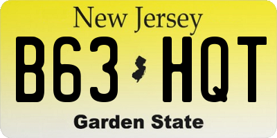 NJ license plate B63HQT