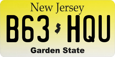 NJ license plate B63HQU