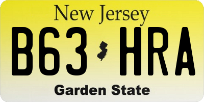 NJ license plate B63HRA
