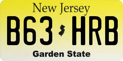 NJ license plate B63HRB