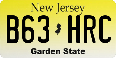 NJ license plate B63HRC