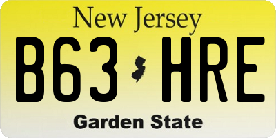 NJ license plate B63HRE