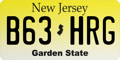 NJ license plate B63HRG