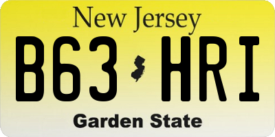NJ license plate B63HRI