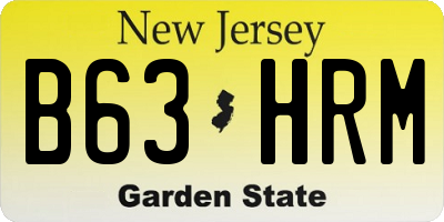 NJ license plate B63HRM