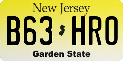 NJ license plate B63HRO