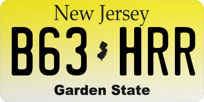 NJ license plate B63HRR