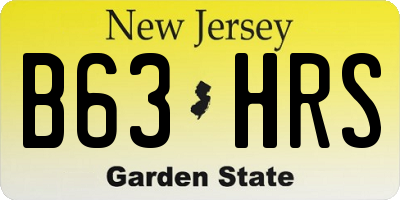 NJ license plate B63HRS