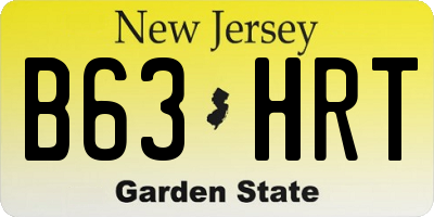 NJ license plate B63HRT