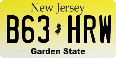 NJ license plate B63HRW