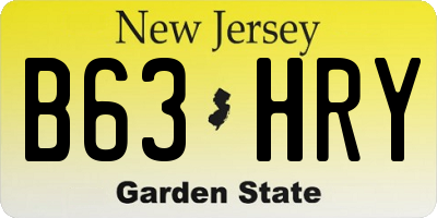 NJ license plate B63HRY