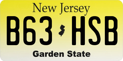 NJ license plate B63HSB