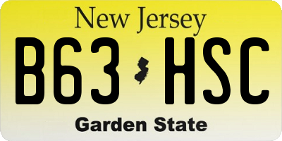 NJ license plate B63HSC