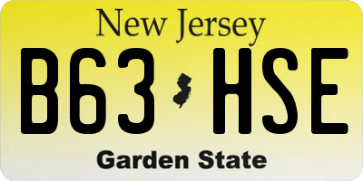 NJ license plate B63HSE