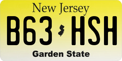NJ license plate B63HSH