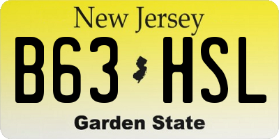 NJ license plate B63HSL