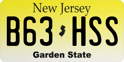 NJ license plate B63HSS