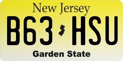 NJ license plate B63HSU