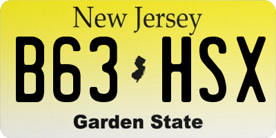NJ license plate B63HSX