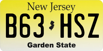 NJ license plate B63HSZ