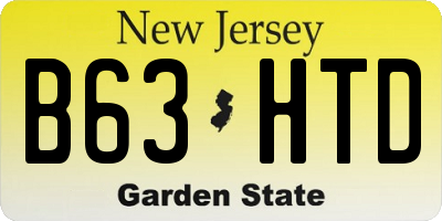 NJ license plate B63HTD