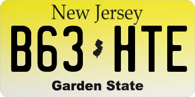 NJ license plate B63HTE